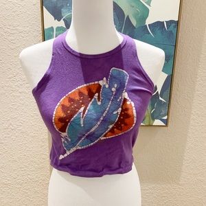 WAXON batik feather crop top